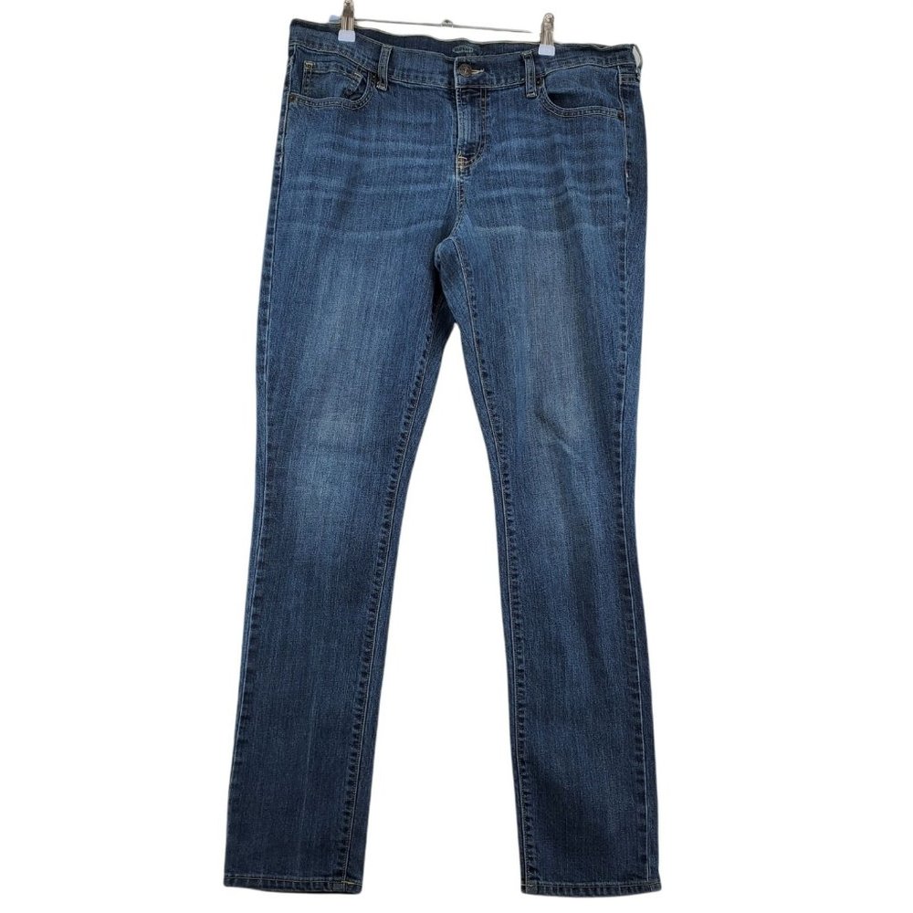 Old Navy Jeans Women's Flirt Collection Denim Straight Leg Stretch Blue 14 Long